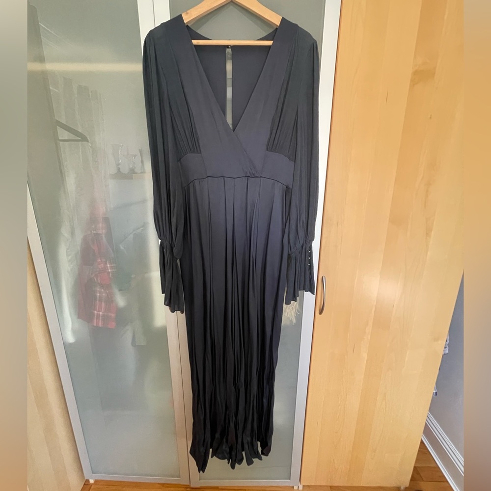 Free People Wide leg jumpsuit, navy blue. size 10